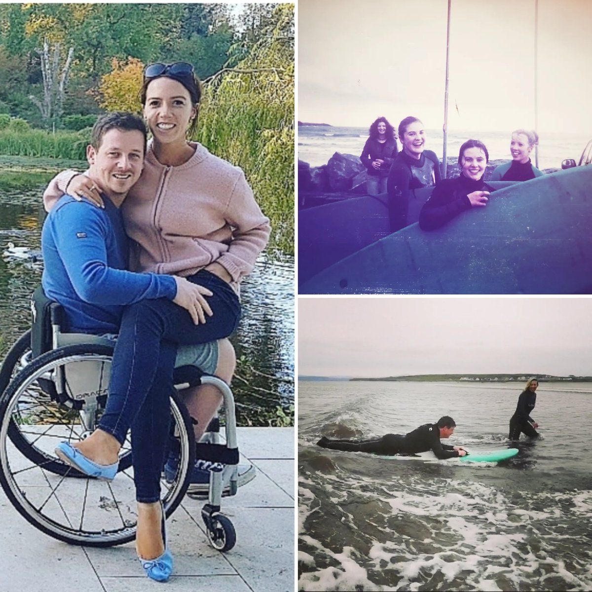 Different years, but we both had our first surf in Rossnowlagh 🏄🏻‍♀️♿
For #InternationalDisabilityDay we'd like to simply say..
Never underestimate couples like us. With the right support, we can explore the great outdoors just like every other couple. #IDPWD2023 #IDDP #Equality