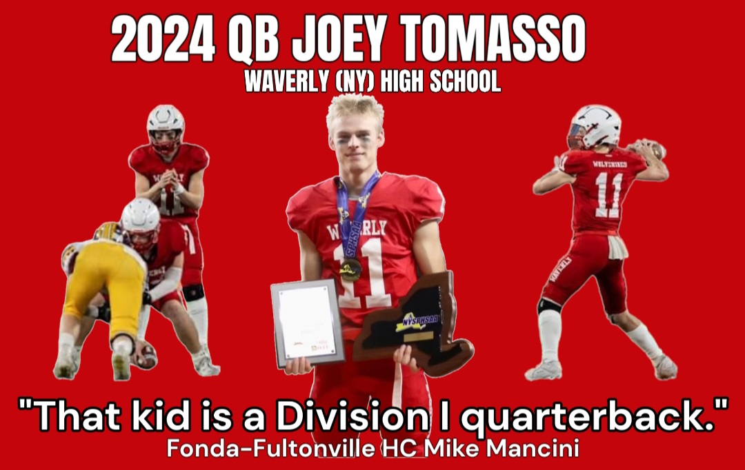 Congratulations to 2024 QB @JoeyTomasso on his MVP performance while leading Waverly to their first state championship in a 46-26 victory over Fonda-Fultonville! 🏈 For more on Joey, please visit vipsanius.com/joey-tomasso