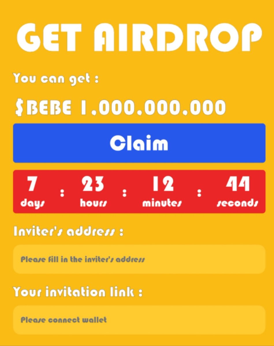 Bebe The Alien (@ethbebecoin) on Twitter photo Hi frens, have you claimed airdrop today? Our holders have reached 2500+ in the past two weeks, thank you very much for your recognition and trust of this $BEBE project! We decided to launch the <a href="/Uniswap/">Uniswap Labs 🦄</a> exchange eight days later. Airdrop countdown has begun…… <a href="/ethbebecoin/">Bebe The Alien</a> Hi frens, have you claimed airdrop today? Our holders have reached 2500+ in the past two weeks, thank you very much for your recognition and trust of this $BEBE project! We decided to launch the <a href="/Uniswap/">Uniswap Labs 🦄</a> exchange eight days later. Airdrop countdown has begun…… <a href="/ethbebecoin/">Bebe The Alien</a>