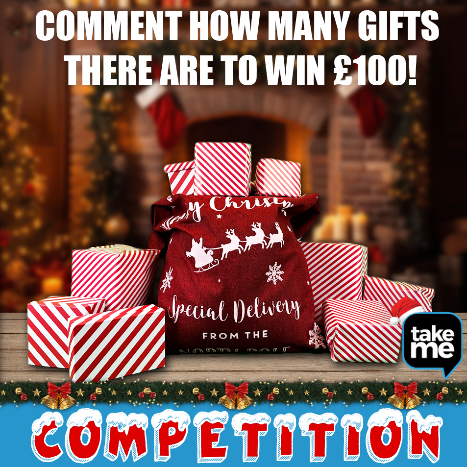 🎁 Exciting opportunity alert! Join Take Me's festive fun! Guess the number of presents in Santa's sack and stand a chance to win £100! 🎅🏻✨ Enter now! 🤞🏻💰 
#ChristmasCompetition #GuessAndWin #TakeMe #Taxis #Competition