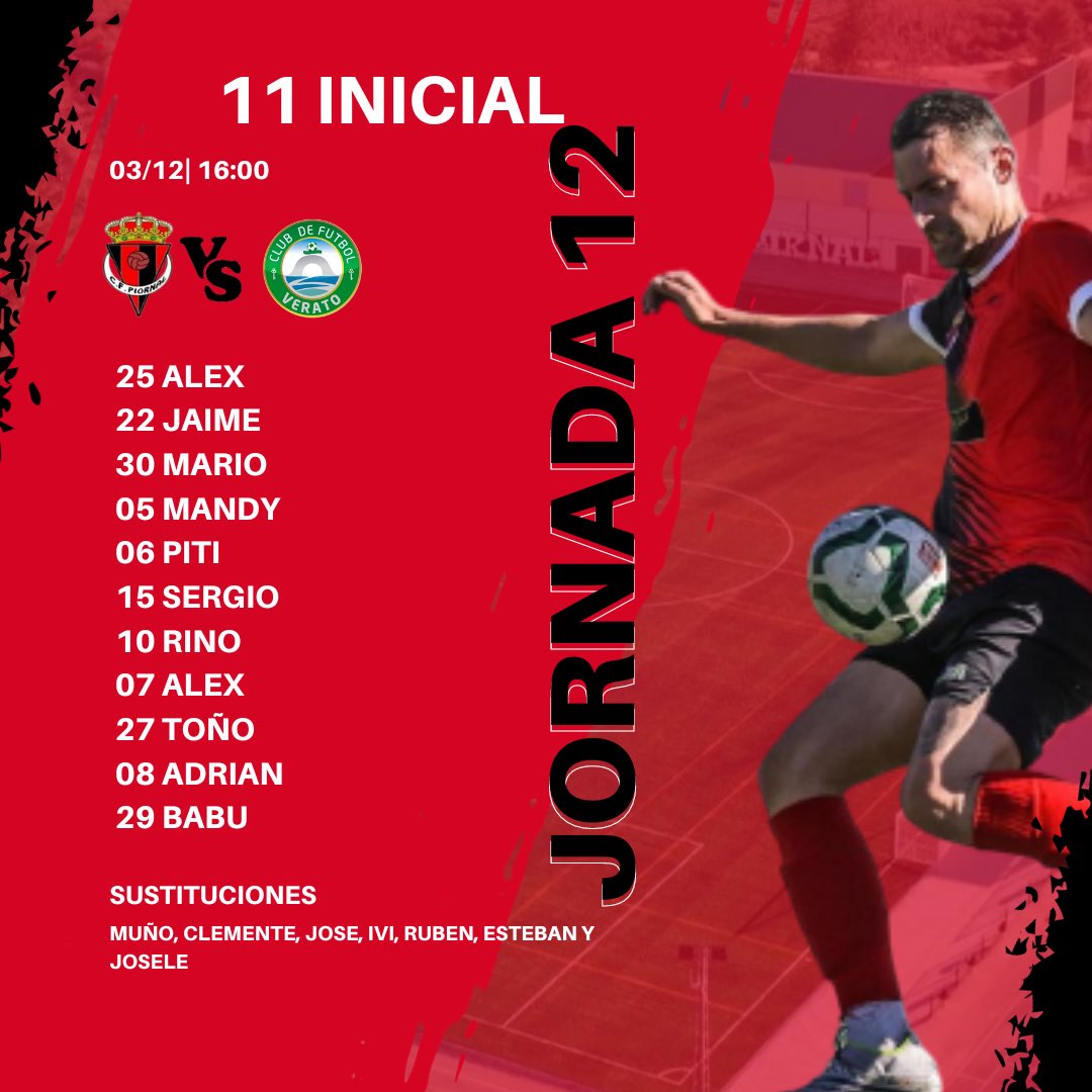 EMPIEZA EL PARTIDO CONTRA <a href="/CFVerato/">Club de Fútbol Verato</a> 🖤❤️⚽️ 
#vamospiornal