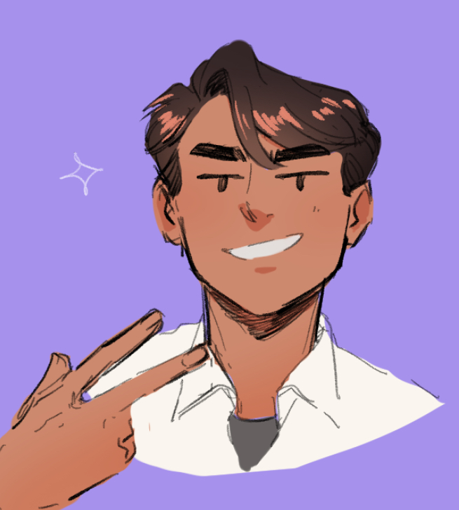 gummytea's tweet photo. trying to figure out which side profile fits his hair style #oc #htpg https://t.co/pi9NXULwVu