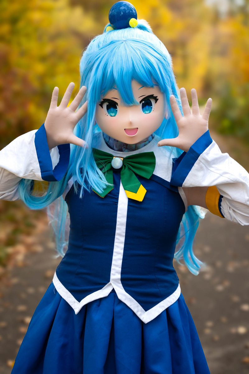 Pic of <a href="/MephD_Kig/">Meph</a> as Aqua from Konosuba taken earlier this fall.

Mask: <a href="/ChrisAndMeph/">Chris and Meph</a> 

#kigurumi #mask #cosplay #Yeg