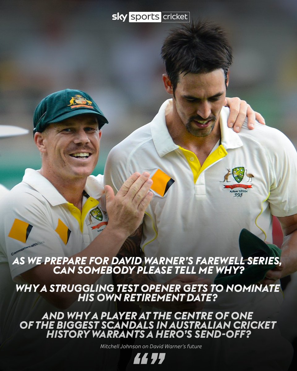 Mitchell Johnson Said ' David Warner Doesn't Deserve a Hero's Sand Off And he shouldn't be Australia's Squad to face Pakistan as he was involved in 'sandpapergate' scandal