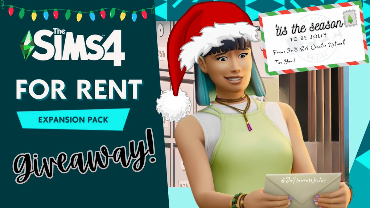 Ho ho ho! Let's be jolly! 🎅🎄

Thanks to #EACreatorNetwork, I'm able to give away one code for #TheSims4ForRent! 

Make sure you follow @JoHearnWrites and comment below to enter!✨

Available for PC/Mac/Xbox/PS5 - ends 7th of December 💗

#EAPartner #TheSims4Giveaway @TheSims