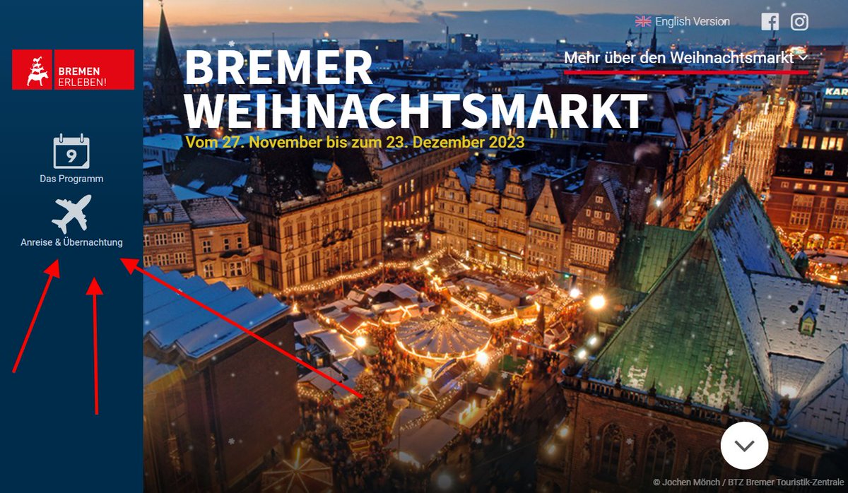 Kleinigkeit, aber:
Könnte man 'Anreise', bei allem, was wir im Jahr 2023 wissen, nicht irgendwie anders darstellen, als mit einem Flugzeug?

#Weihnachtsmarkt #WeihnachtsmarktBremen #Bremenerleben #Klimawandel #Verkehswende