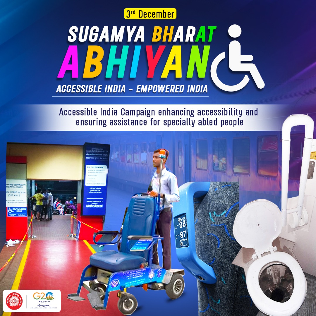 In the spirit of Sugamya Bharat Abhiyan, IR continues its endeavour to ensure accessibility for Divyangjans.
 #InternationalDayofPersonswithDisabilities
@MSJEGOI