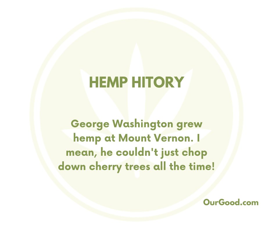 OurGoodProduct's tweet photo. Our founding father George knew what's up! Why chop cherry trees when you can cultivate hemp? 🍒➡️🌿 #HempForTheWin #GeorgeWasAGreenThumb https://t.co/QXKWfn8Ace