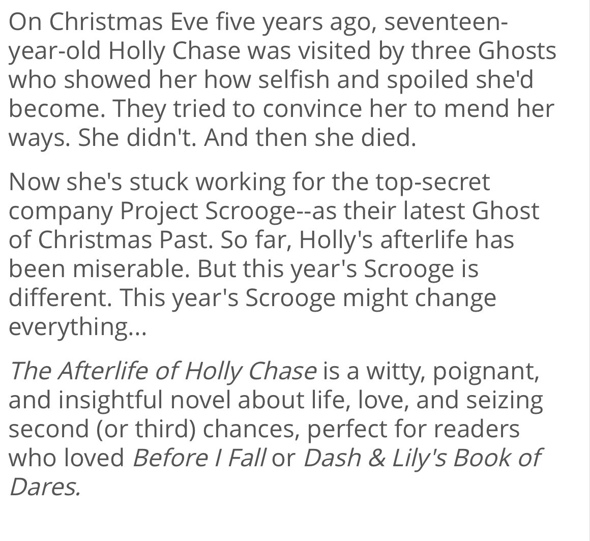 If you like a twist on a classic, this may be the book for you. Book 3 is ‘The Afterlife of Holly Chase’ by @CynthiaHand 🌟 👻