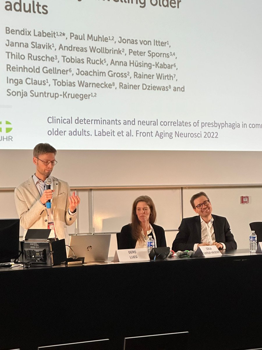 BendixLabeit's tweet image. Thrilled to have been part of the joint symposium hosted by the #EuGMS and #ESSD2023. It was a true honor to delve into oropharyngeal dysphagia as a neurogeriatric syndrome, exploring both disease-specific neurological mechanisms and the transdiagnostic geriatric dimension.