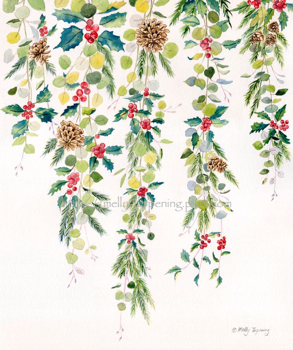 -'Eucalyptus Pine and Holly Garland'- fineartamerica.com/featured/eucal…
#watercolor #HolidayGiftGuide #ChristmasGiftIdeas #homedecor