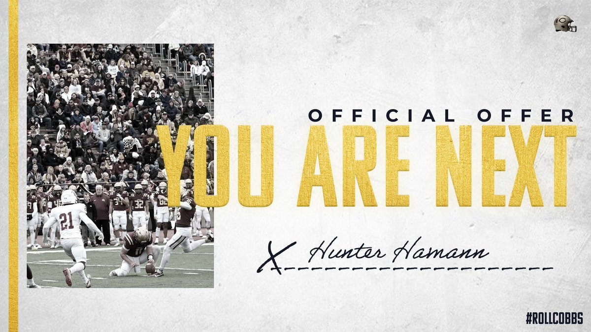 Hunter (@hunter__hamann) on Twitter photo Blessed to have received my first offer from <a href="/Cobber_Football/">Cobber Football</a>. Thank you <a href="/CoachTerryHoran/">Terry Horan</a> for the opportunity to play at the next level! Roll Cobbs! Blessed to have received my first offer from <a href="/Cobber_Football/">Cobber Football</a>. Thank you <a href="/CoachTerryHoran/">Terry Horan</a> for the opportunity to play at the next level! Roll Cobbs!