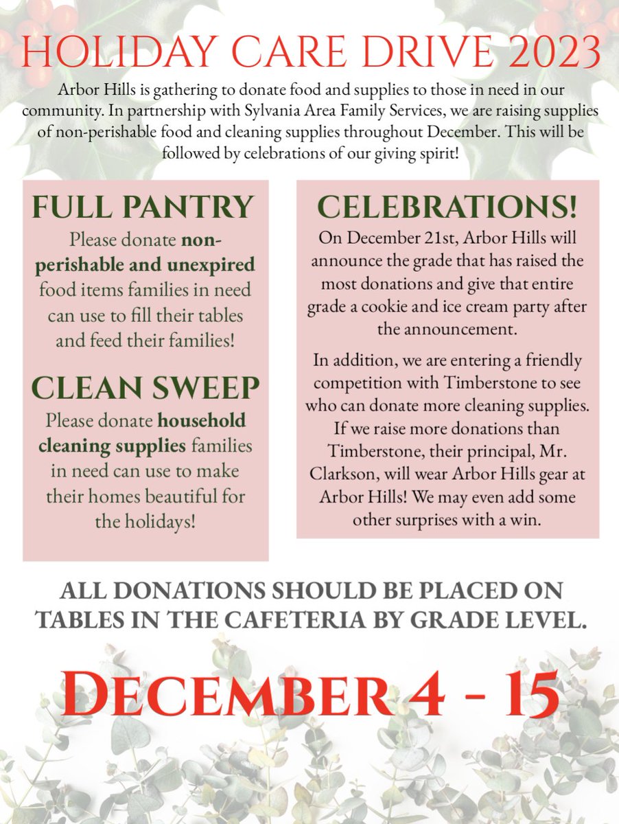 ArborHillsJH's tweet image. Help us support #SAFS in helping local families in need as we take on a friendly challenge with #Timberstone