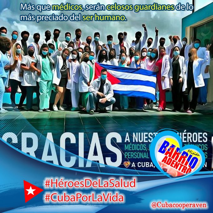 Cooperación Médica Cubana, 59 años de vocación humanista y solidaria. #Cuba, paradigma en solidaridad y humanismo #CubaPorLaVida #CubaCoopera <a href="/cubacooperaven/">Brigada Médica Cubana en Venezuela</a> <a href="/MINSAPCuba/">Ministerio de Salud Pública de Cuba</a> <a href="/japortalmiranda/">José Angel Portal Miranda</a> <a href="/MinSaludVE/">MPPSalud</a> @cubacooperabol2