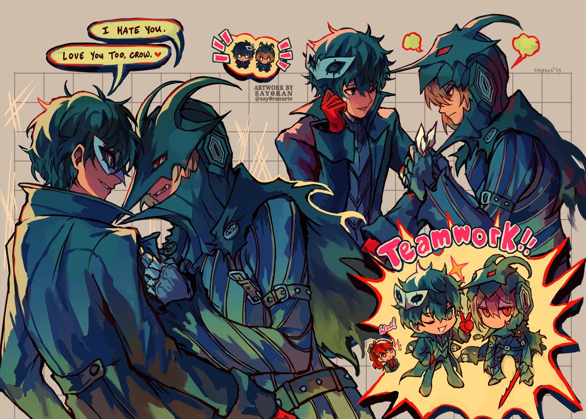 joker + black mask akechi drawings :3c #shuake