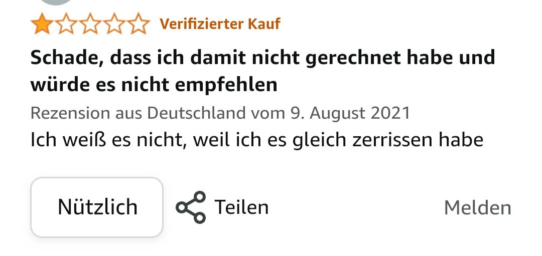 Warum du dann eine Rezension schreibst hab ich gefragt!!! Pappnase. 
Danke für nichts.

(Rezension zu einem Tiptoi-Spiel)