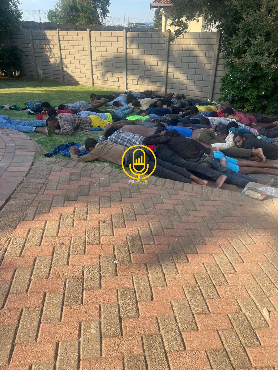 PSAFLIVE's tweet photo. BREAKING NEWS: 33 illegal Somalian foreigners who were trafficked into South Africa were found locked up in Boksburg.

Somalians are sold to illegal Spaza Shop owners for R18,000 per person, this forms part of modern-day slavery, Arab countries are known for the slave trade which they now bringing to South Africa.