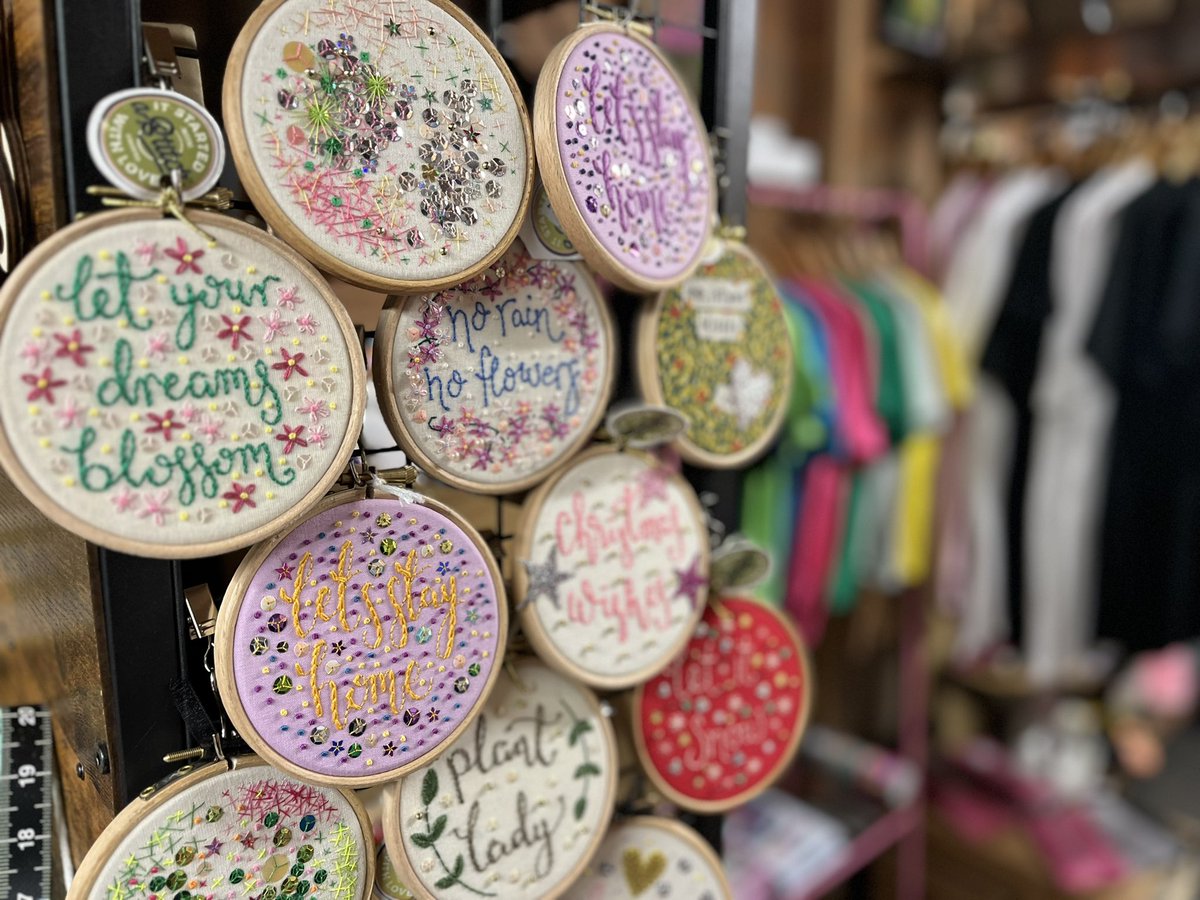 ISWAS_Gy's tweet image. Loads of hoops available in store, all hand stitched and complete one offs! You can shop with us in our new location - 21b Waltham Road, Scartho. #ItStartedWithAStitch #HandEmbroidery #Embroidery