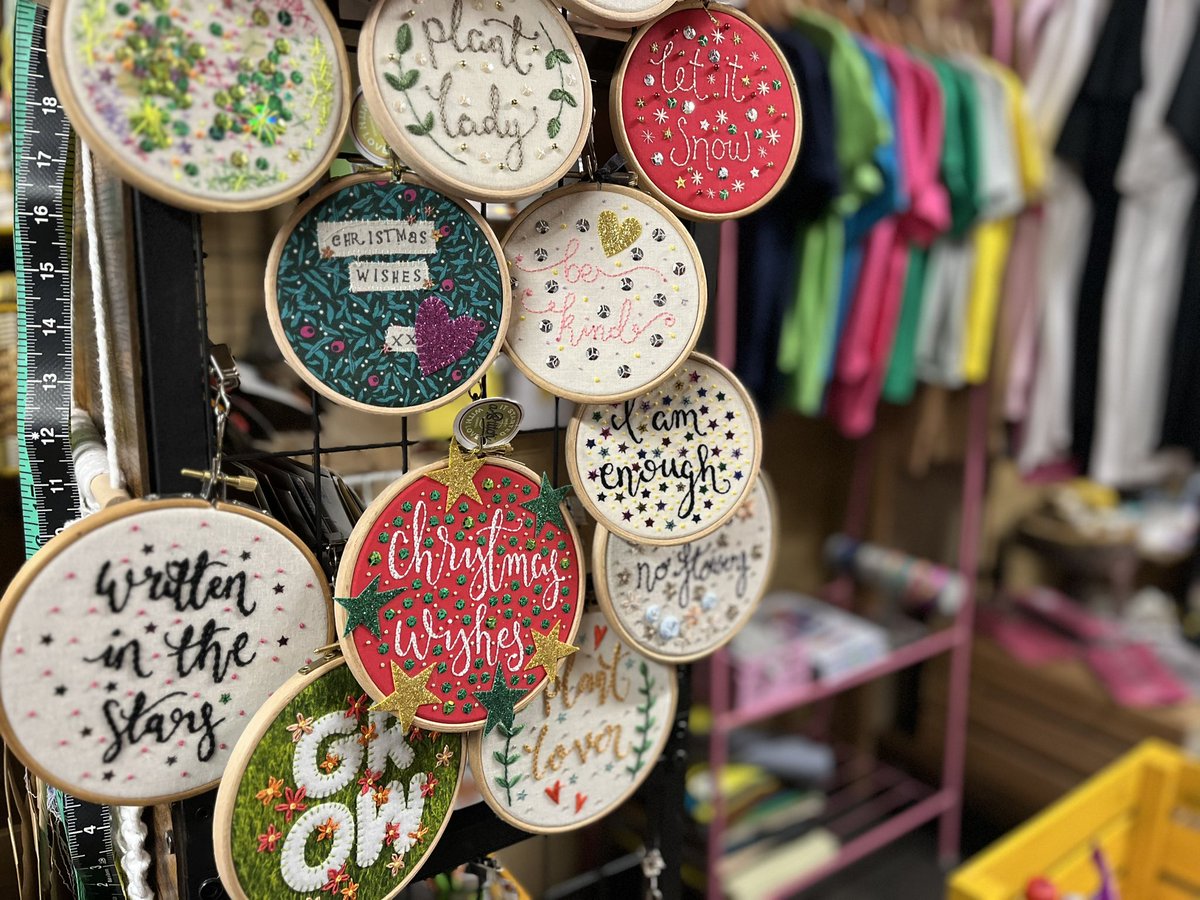 ISWAS_Gy's tweet image. Loads of hoops available in store, all hand stitched and complete one offs! You can shop with us in our new location - 21b Waltham Road, Scartho. #ItStartedWithAStitch #HandEmbroidery #Embroidery