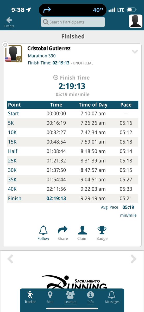 XcCris's tweet image. 2:19:13. I went for the trials standard. Out in 68:44. Fought like hell til the end. I’m so proud of this. From running 4:52/10:26 in high school to a 2:19 guy.
Running rocks man.