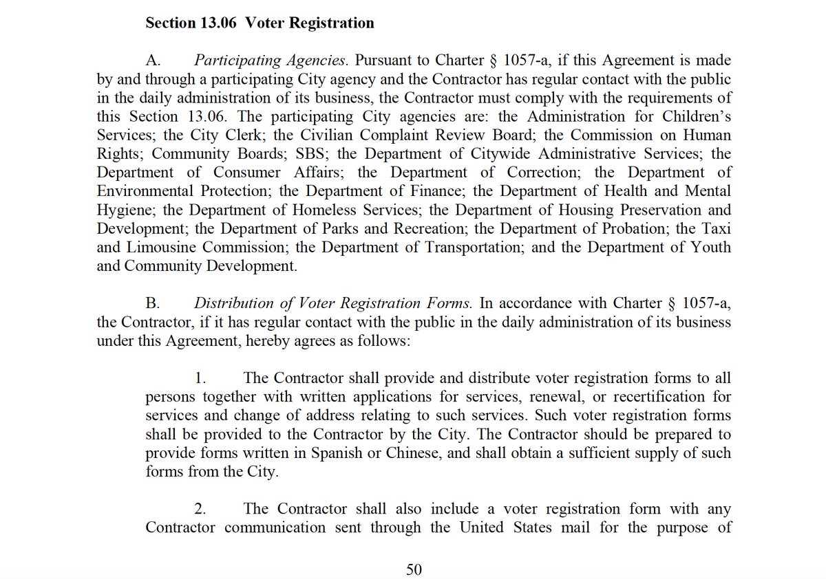 RepNicole's tweet photo. 🚨 NEWS: My office has uncovered #NYC's secret scheme to potentially register tens of thousands of migrants to vote in our elections. Take a look at this contract between @HFH_NYC, the "non-profit" that kicked out seniors to house migrants, & the City of New York ⬇️ https://t.co/Hr1Vzx17fw