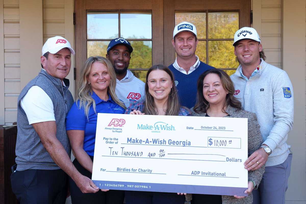 ADP's recent golf outing was a hole-in-one, raising $10,000! Thanks to their generosity, more children with critical illnesses across Georgia will experience a life-changing wish. Thank you ADP 🏌️