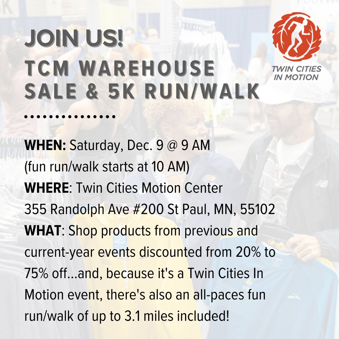 Twin Cities In Motion on X: Join us on Dec. 9 for a Warehouse