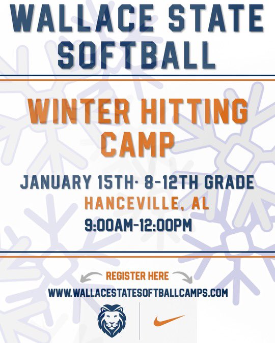 WallaceStSB's tweet photo. 🚨 CAMP TIME! 🚨

3 opportunities to come learn and showcase what you have in front of the 15 time ACCC Champions! 🦁

JANUARY 15 - Hitting Camp (9-12pm)
JANUARY 15 - Pitching Camp (1-3pm)
JANUARY 20 - Prospect Camp (9-4pm)

We hope to see YOU there! 🫵🏼

https://t.co/A7mPsGdP2o https://t.co/5meq9uza3X
