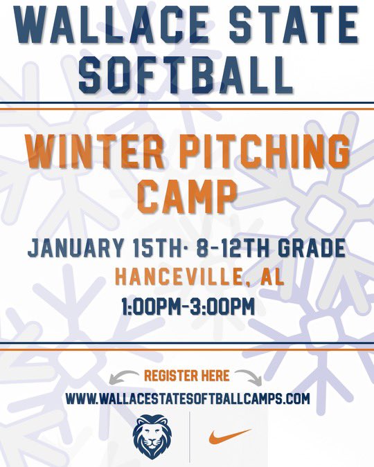WallaceStSB's tweet photo. 🚨 CAMP TIME! 🚨

3 opportunities to come learn and showcase what you have in front of the 15 time ACCC Champions! 🦁

JANUARY 15 - Hitting Camp (9-12pm)
JANUARY 15 - Pitching Camp (1-3pm)
JANUARY 20 - Prospect Camp (9-4pm)

We hope to see YOU there! 🫵🏼

https://t.co/A7mPsGdP2o https://t.co/5meq9uza3X