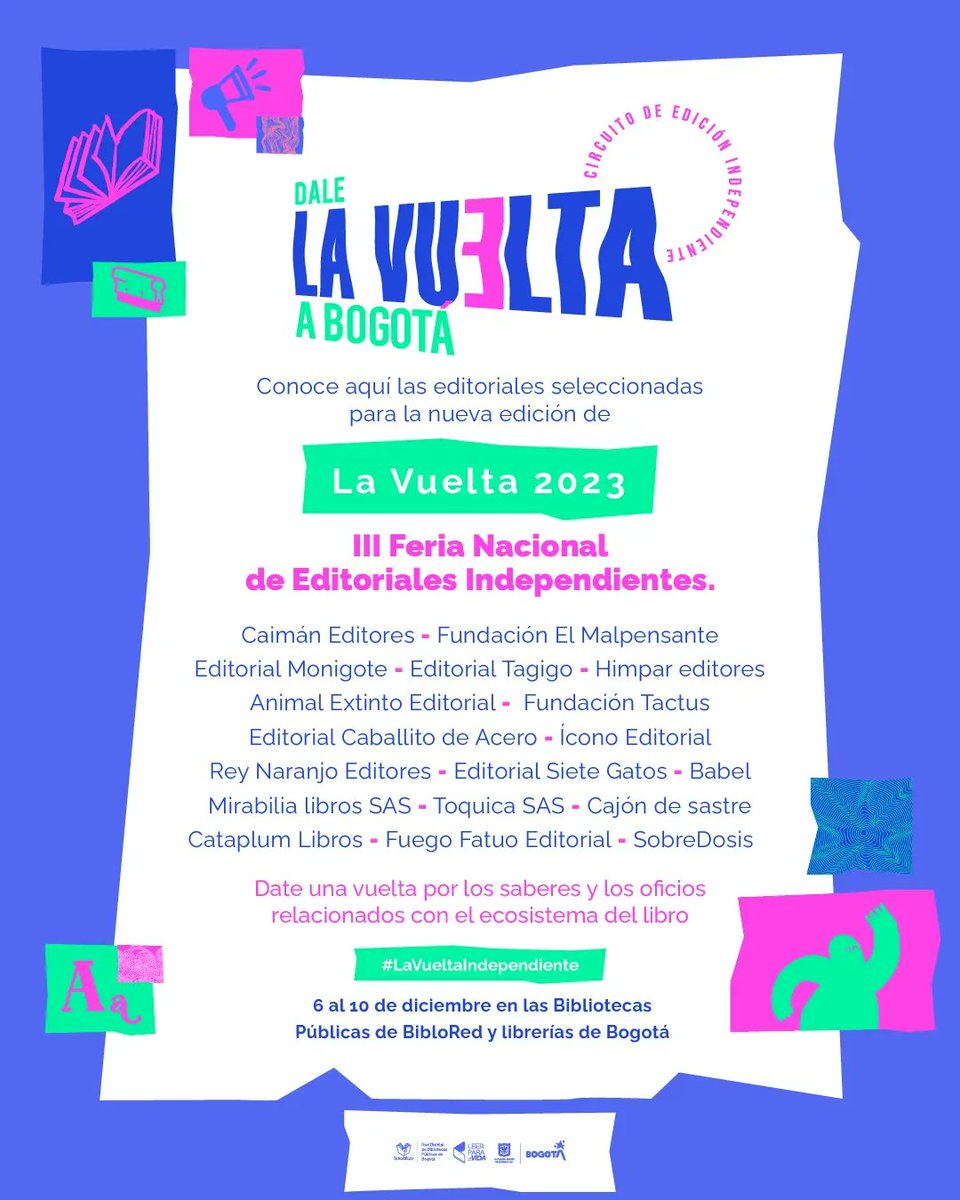 PoklonkaEd's tweet photo. Ya llega #LaVueltaIndependiente
Nos vemos desde el próximo miércoles 6 en la Biblioteca Pública Virgilio Barco! No se la pierdan. https://t.co/G8TX14gZU9