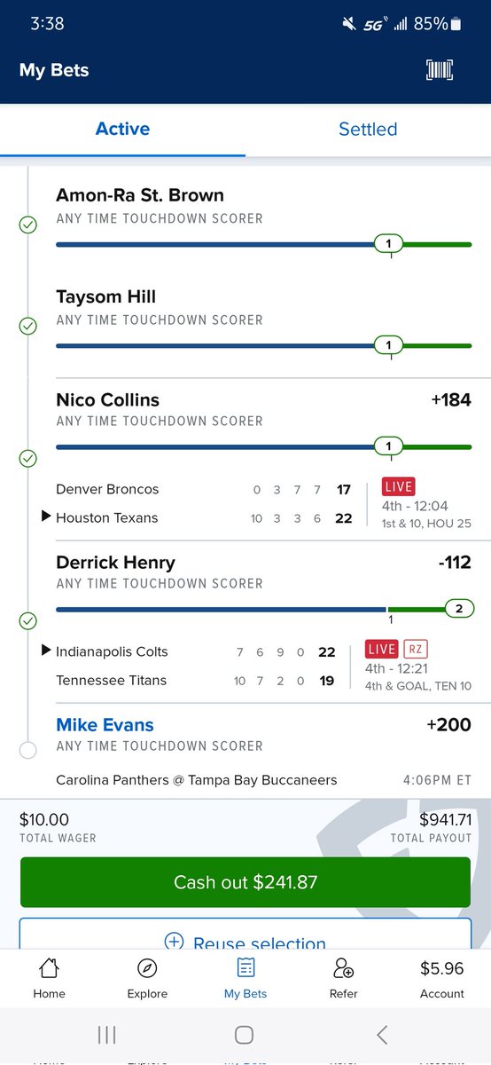 MNCTitansFan's tweet photo. Let it ride? Its my fantasy team #fanduel https://t.co/aY4iFQvtdu