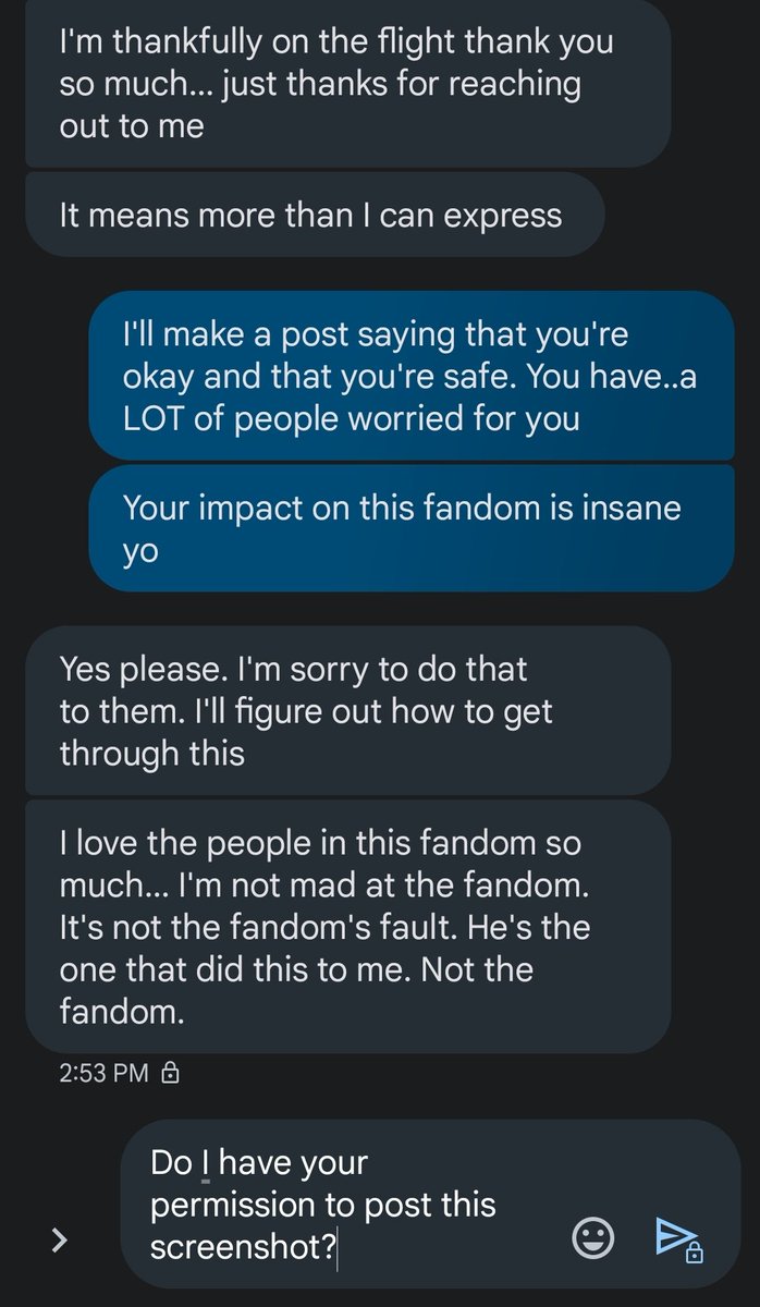 Burned_Pain's tweet photo. Hello everyone. I'm posting on the behalf of @renegade_roo here.

Ren is safe, but he will not be returning to the con as you can imagine. He needs time to himself in order to heal and will be taking an indefinite hiatus from twitter. He just wants yall to know that he is- https://t.co/VGtR8IfIKf