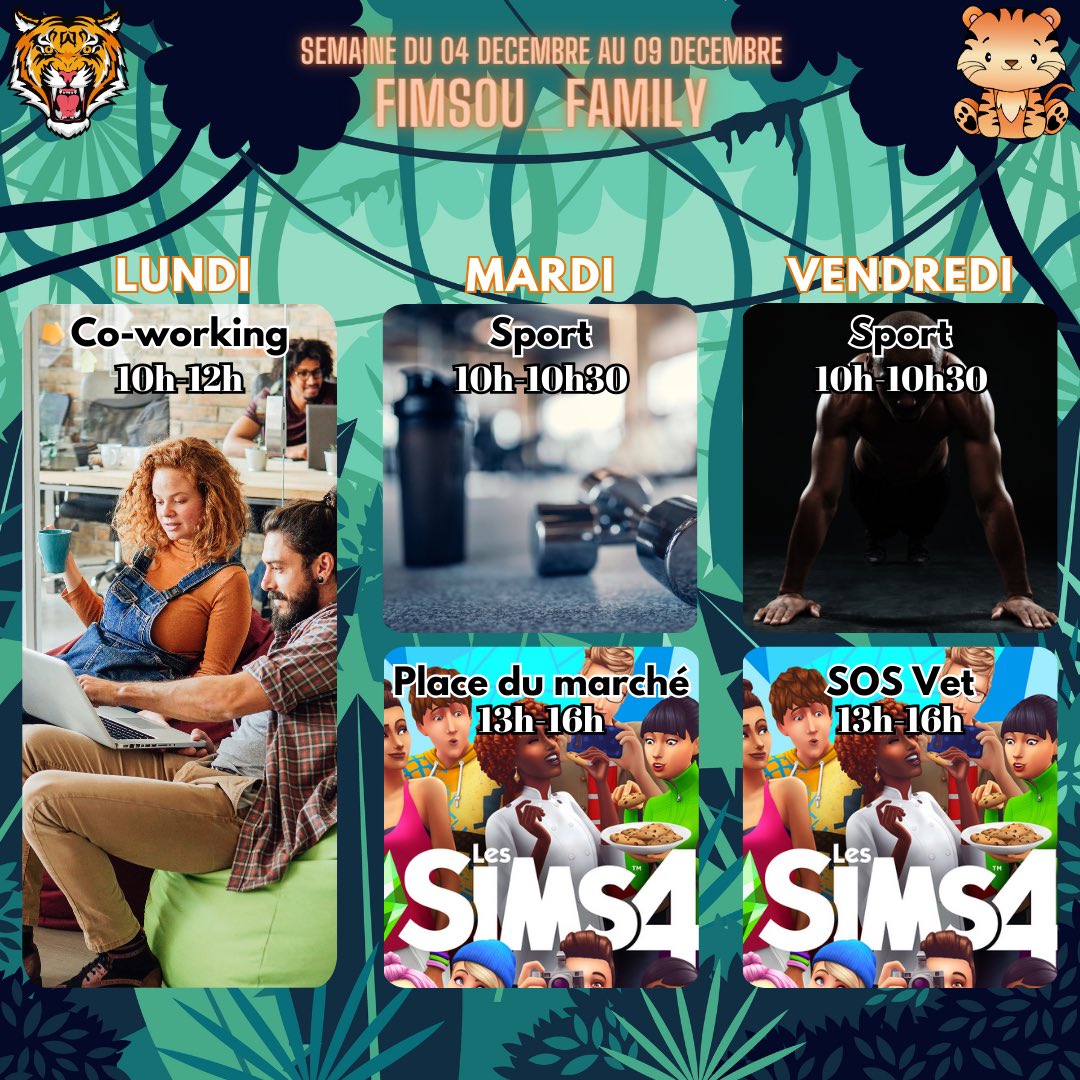 —> Programme à partir du 4/12 👍

Hâte de vous retrouver et sur les sims 😇😍

Ça fait SI longtemps j’ai l’impression 🥰

A DEMAIIN ❤️

#twitch #sims #stream #Sims4