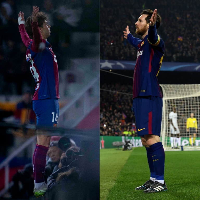 InvictosSomos's tweet photo. Joao Felix homenajeando al REY del FC Barcelona y del fútbol mundial. DE COLECCIÓN.