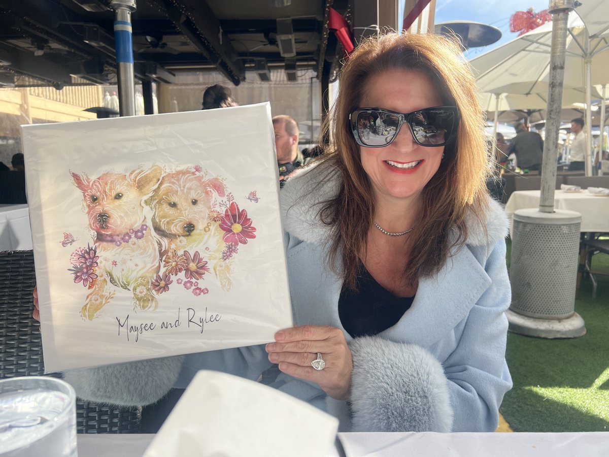 DebraMark1's tweet photo. My beautiful friend Dalia knows how much I love my dogs-and had this made for me! So lucky to have a friend like you!❤️ https://t.co/b4D8bt7M8r