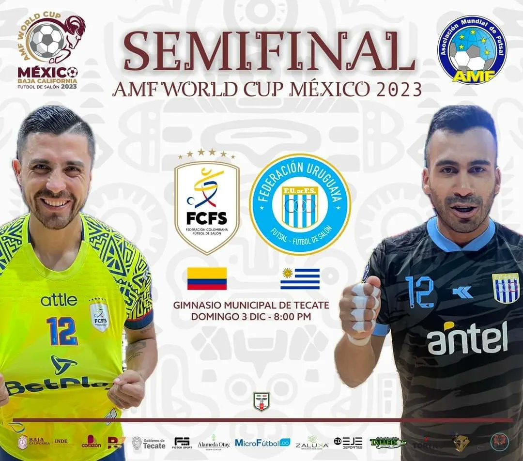 AMFutsaloficial's tweet photo. Semifinales! 
AMF World Cup México 2023
#Hoy #Today

18:00hs
Marruecos vs Paraguay

20:00hs
Colombia vs Uruguay https://t.co/20cA1Mx5Hk