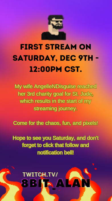 8Bit_Alan's tweet image. sigh.... In all seriousness though thank you to everyone that has donated to my wife for her St Jude charity. Now its time for me to keep my end of the bargian.