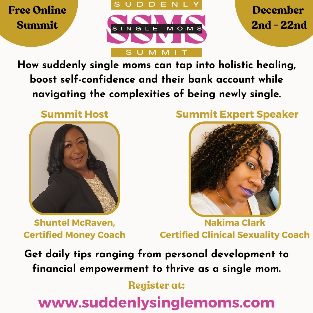 FinMindful's tweet photo. Today's Speaker in the Suddenly Single Moms Summit

Are you registered to see the interview?

Register now!

#divorcedlife #divorcerecovery #divorcesupport #widow #widowhood #widowlife #widowed #widowshelpingwidows #singlemom #divorcedmom https://t.co/UpeGuckji9