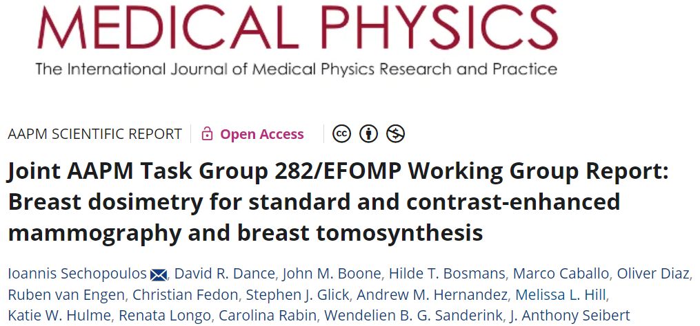 The joint AAPM TG282/ EFOMP WG on breast dosimetry has completed its work👇
aapm.onlinelibrary.wiley.com/doi/full/10.10…
efomp.org/index.php?r=fc…
Thanks to our European contributors Ioannis Sechopoulos Ruben Van Engen Hilde Bosmans Oliver Diaz Renata Longo Marco Caballo
#medicalphysics #research