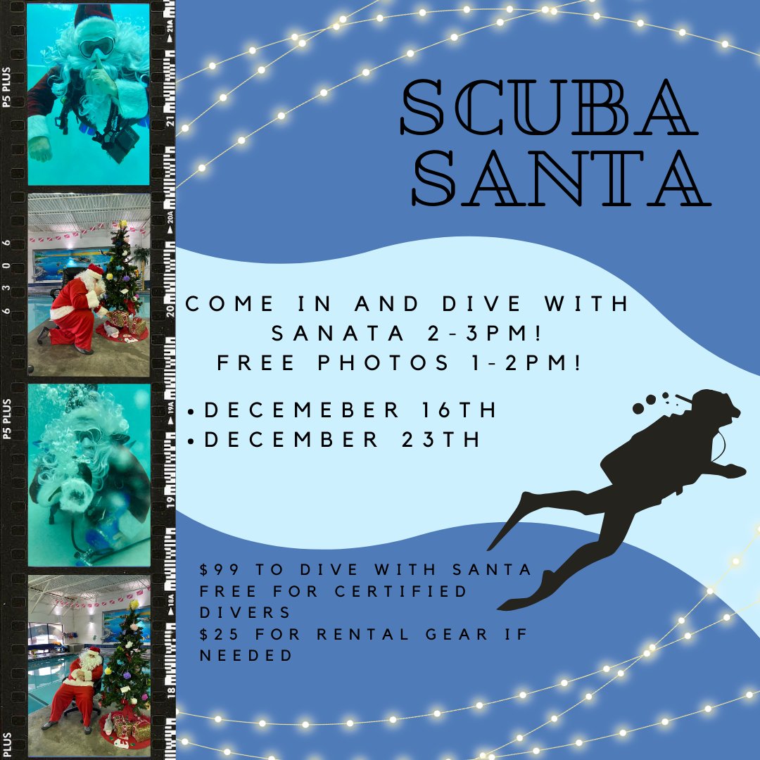 diventuresATL's tweet photo. Two dates left to blow bubbles with Scuba Santa!  #santa #diving #diventures #TisTheSeason https://t.co/6YSWkdtDfL