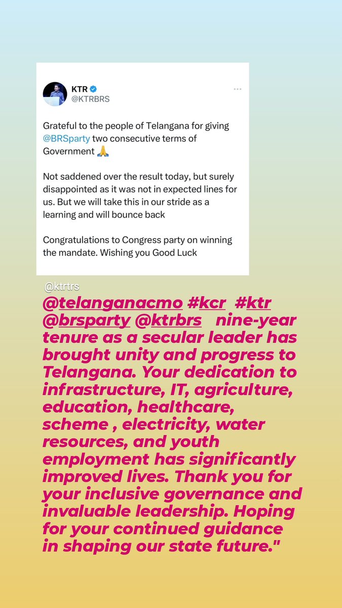 Rahe_salaf's tweet photo. Sometime people lost diamond in search of gold. After 5 years #KCR &amp; #ktr will come back. 

@KTRBRS 
@TelanganaCMO
@TSwithKCR 
#TelanganaElections 
#electionresults2023 
#Rahe_salaf 
#rahe_salaf https://t.co/jYfqPfTNNt
