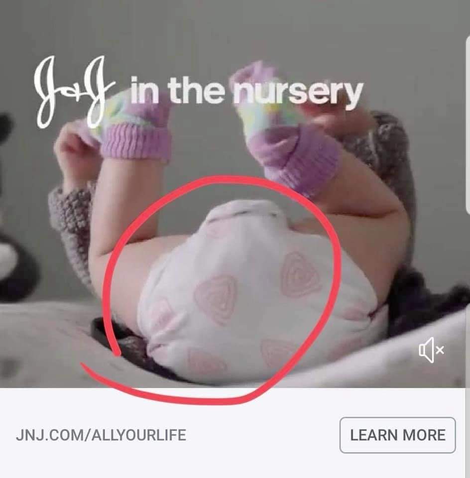 Johnson & Johnson is one of the most evil companies on earth between the clot shot, cancer causing baby powder, just to name a few....

 NOW THIS...!!

We would love an explanation by #JohnsonAndJohnson of what these logos are doing on baby diapers...

#WeWantAnswers