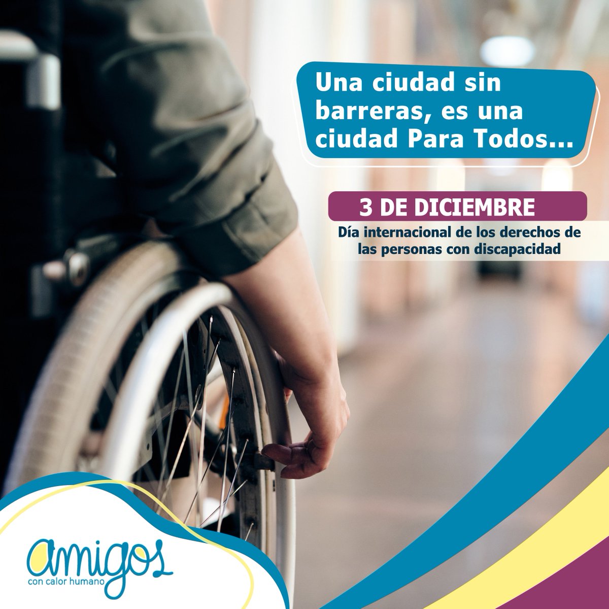 AsoAmigos's tweet photo. Una ciudad sin barreras, es una ciudad Para Todos...
3 de diciembre día internacional de los derechos de las personas con discapacidad
#AmigosParaTodos #SerCapaz #Inclusion https://t.co/LzepNPEAs8
