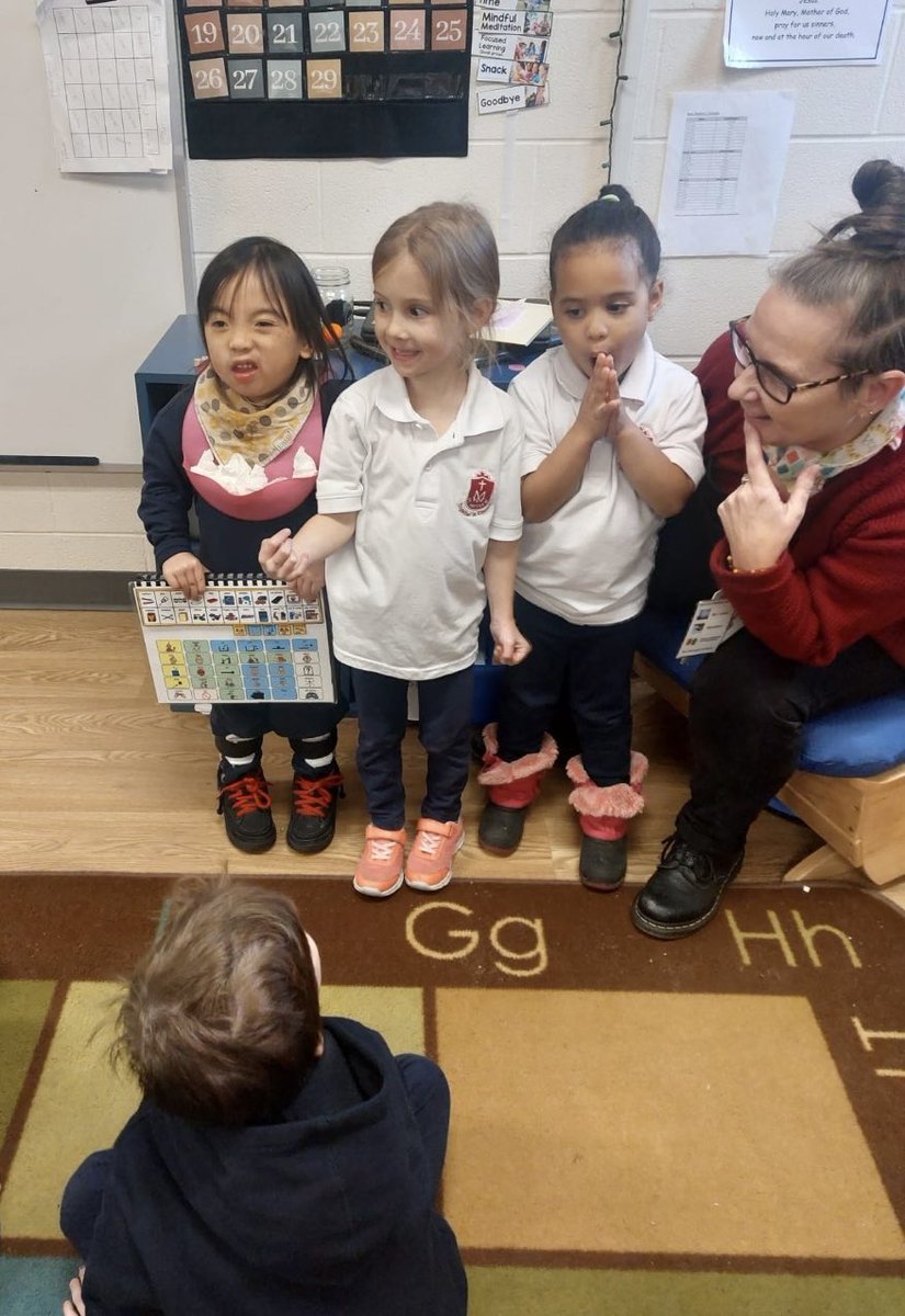 #inclusionmatters #stayplaytalk #leadersandlisteners #AAC #totalcommunication #peertopeer  These 3 students were enthusiastic leaders and their peers were listeners and lookers, during a recent Stay Play and Talk session in their classroom. <a href="/stmattoakville/">St Matthew Oakville</a> <a href="/CJackCaldeira/">C Jack- Caldeira</a> <a href="/HCDSB/">Halton Catholic DSB</a>