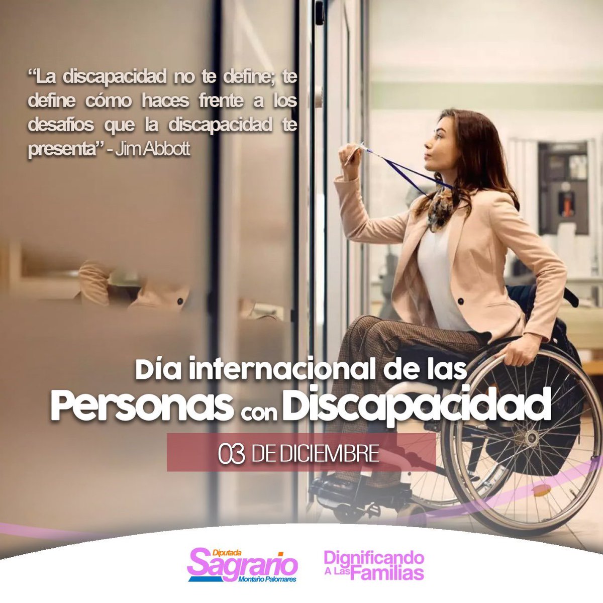 Hoy #3deDiciembre celebramos el Día Internacional de Personas con Discapacidad con el objetivo de promover los derechos y el bienestar de las personas con discapacidad en todos los ámbitos de la sociedad. Recordemos que la inclusión es un derecho fundamental para todas y todos.