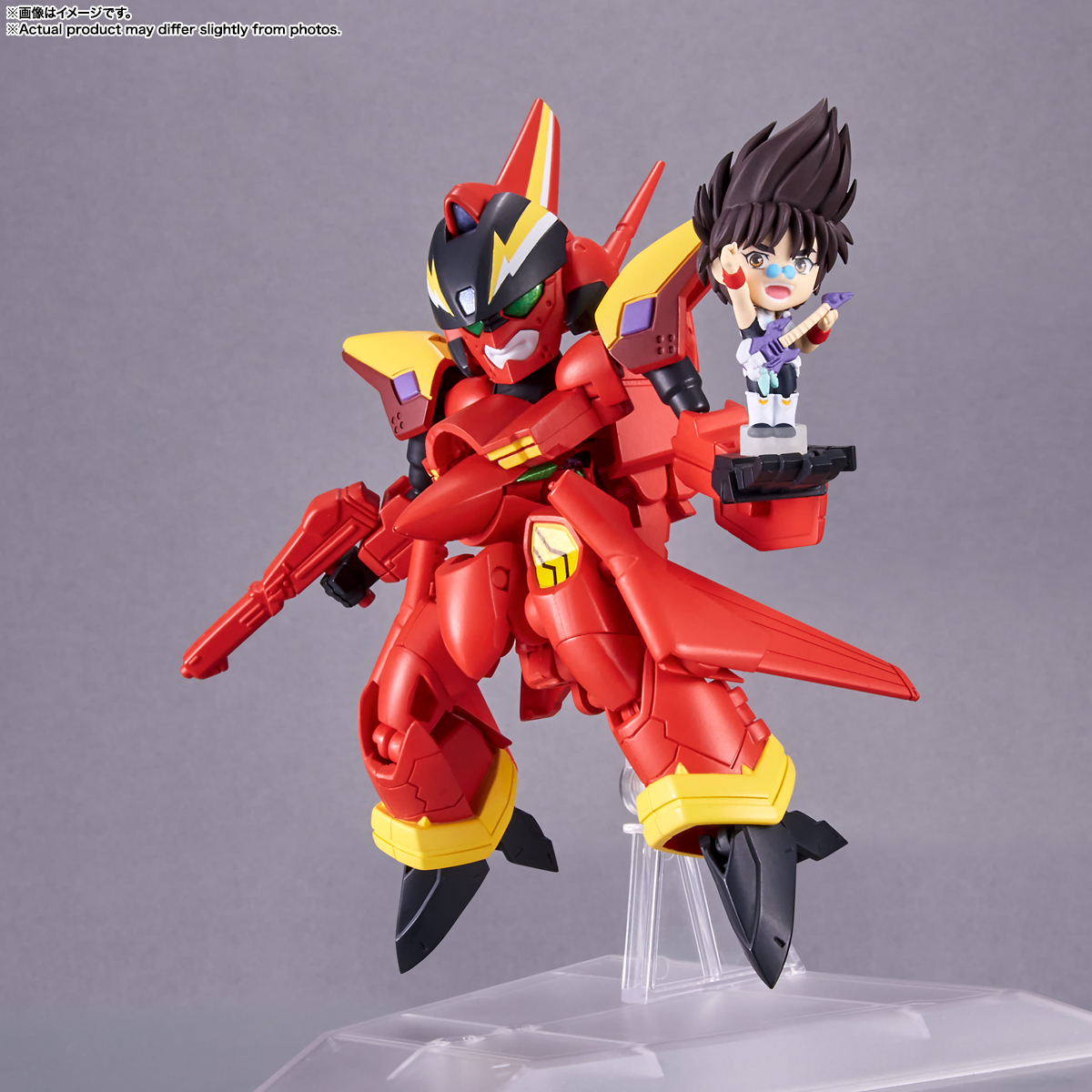 BandaiCollect's tweet photo. The VF-19 CUSTOM FIRE VALKYRIE with BASARA NEKKI, from "Macross 7", joins the TINY SESSION series!

The stylized Valkyrie transforms into all three modes. Pose alongside the cute minifigure for all sorts of fun sessions!

#macross7 #TinySession #BasaraNekki #tamashiinations https://t.co/eWblCFDs5T
