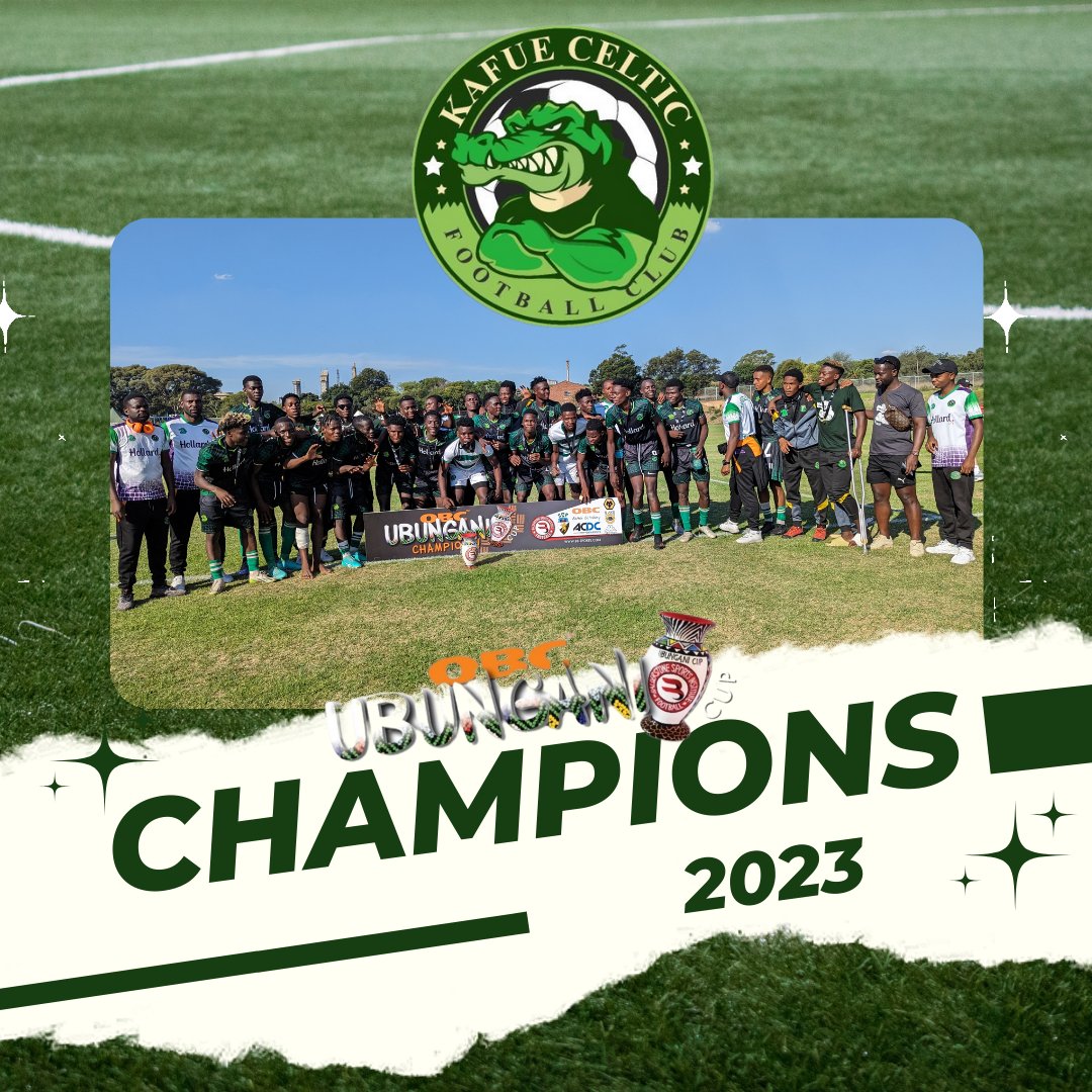 KafueCelticFC's tweet photo. We Are The OBC UBUNGANI CUP 2023 CHAMPIONS!!!

We have defended our trophy!!!

#CHAMPIONS🏆
#UbunganiCup2023
#TheCrocs🐊
🇿🇲🌍🇿🇦⚽🐊 https://t.co/Ji4lSqesJ2