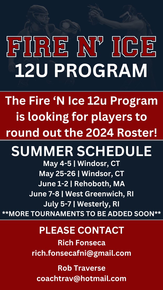 FNI is looking to add hard working, team first, talented players who have a passion for softball! 

Spots for 14u, 16u, &amp; 18u also available! Please contact @Rich_Fonseca12  for more information!

Go FNI!