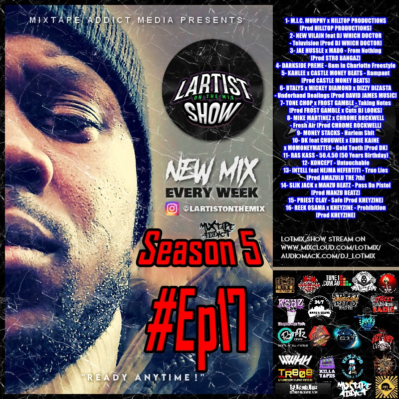 Dj LOTMIX aka LartistOnTheMix (@dj_lotmix) on Twitter photo 🚨LOTMIX SHOW-S5Ep17 by <a href="/dj_lotmix/">Dj LOTMIX aka LartistOnTheMix</a> ft <a href="/DarksidePreme/">Darkside Preme</a> <a href="/Kahlee310/">KAHLEE 🔺◾️ #BarsWeekly</a> <a href="/CastleMoneyBea1/">Castle Money Beats</a> <a href="/tonechop/">Tone Chop</a> <a href="/FrostGamble/">Frost Gamble</a> @dk_producer <a href="/RasKass/">RAS KASS</a> <a href="/SlikJack/">SLIK 187 JACK</a> <a href="/MANZUBEATZ/">DBTZ of ManZu Beatz</a> <a href="/Kheyzine_Beats/">KHEYZINE</a> <a href="/MONEYSTACKS/">Money Stacks™</a> <a href="/koncept/">KONCEPT | CHAMPAGNE KONNY</a> &more
🎧audiomack.com/dj_lotmix/song…
#lotmix #lartistonthemix #show #music #boombap #hiphop 🚨LOTMIX SHOW-S5Ep17 by <a href="/dj_lotmix/">Dj LOTMIX aka LartistOnTheMix</a> ft <a href="/DarksidePreme/">Darkside Preme</a> <a href="/Kahlee310/">KAHLEE 🔺◾️ #BarsWeekly</a> <a href="/CastleMoneyBea1/">Castle Money Beats</a> <a href="/tonechop/">Tone Chop</a> <a href="/FrostGamble/">Frost Gamble</a> @dk_producer <a href="/RasKass/">RAS KASS</a> <a href="/SlikJack/">SLIK 187 JACK</a> <a href="/MANZUBEATZ/">DBTZ of ManZu Beatz</a> <a href="/Kheyzine_Beats/">KHEYZINE</a> <a href="/MONEYSTACKS/">Money Stacks™</a> <a href="/koncept/">KONCEPT | CHAMPAGNE KONNY</a> &more
🎧audiomack.com/dj_lotmix/song…
#lotmix #lartistonthemix #show #music #boombap #hiphop