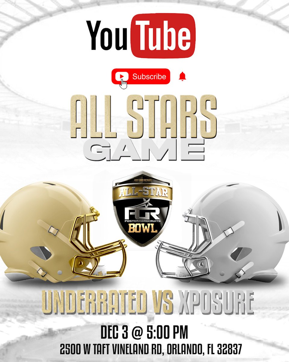 ITS GAME DAY COLLEGE COACHES NOT IN THE AREA CHECK OUT THE TALENT IN THIS YEARS PGR ALL-STAR BOWL youtube.com/@postgradrecru…